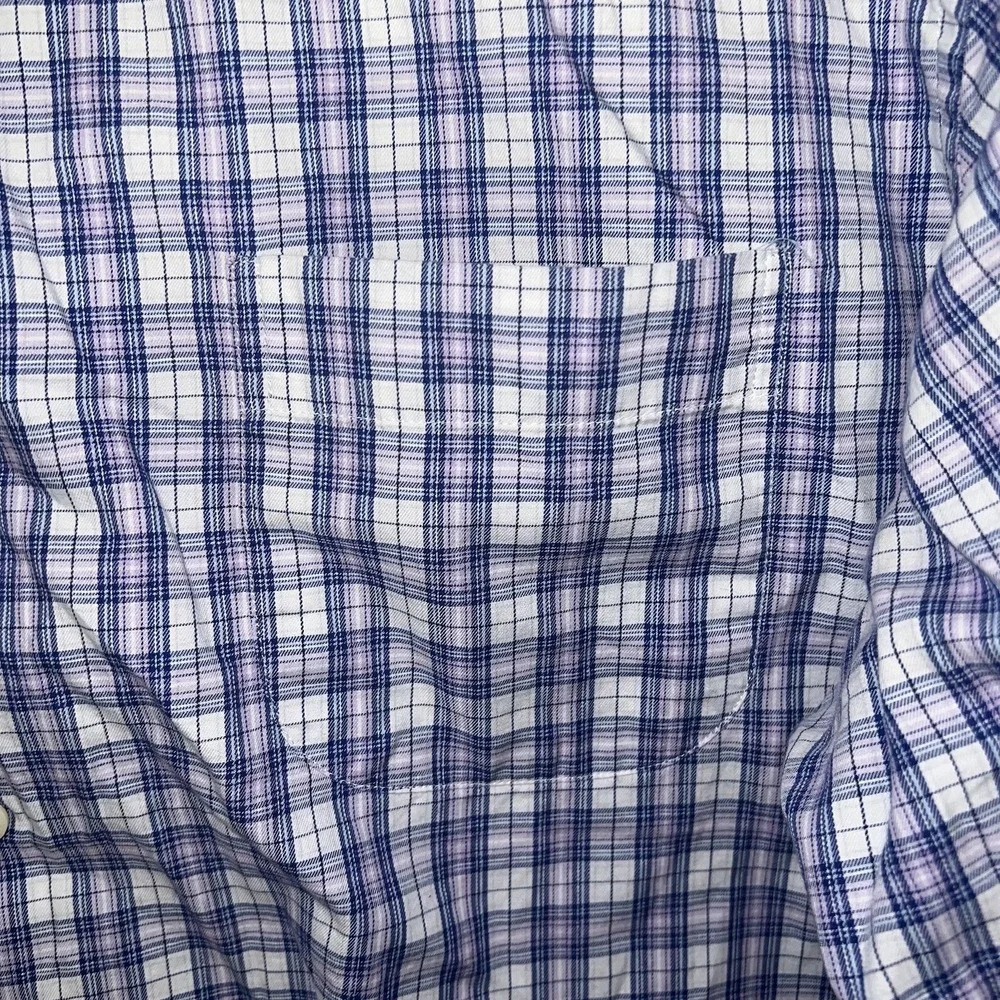 Peter Millar Shirt Men's Size‎ L Purple/Blue Plaid Button Up Long Sleeve Pocket